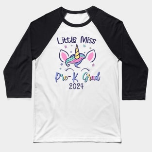 Little Miss Pre K Grad Preschool Prek Graduation 2024 Kids Baseball T-Shirt